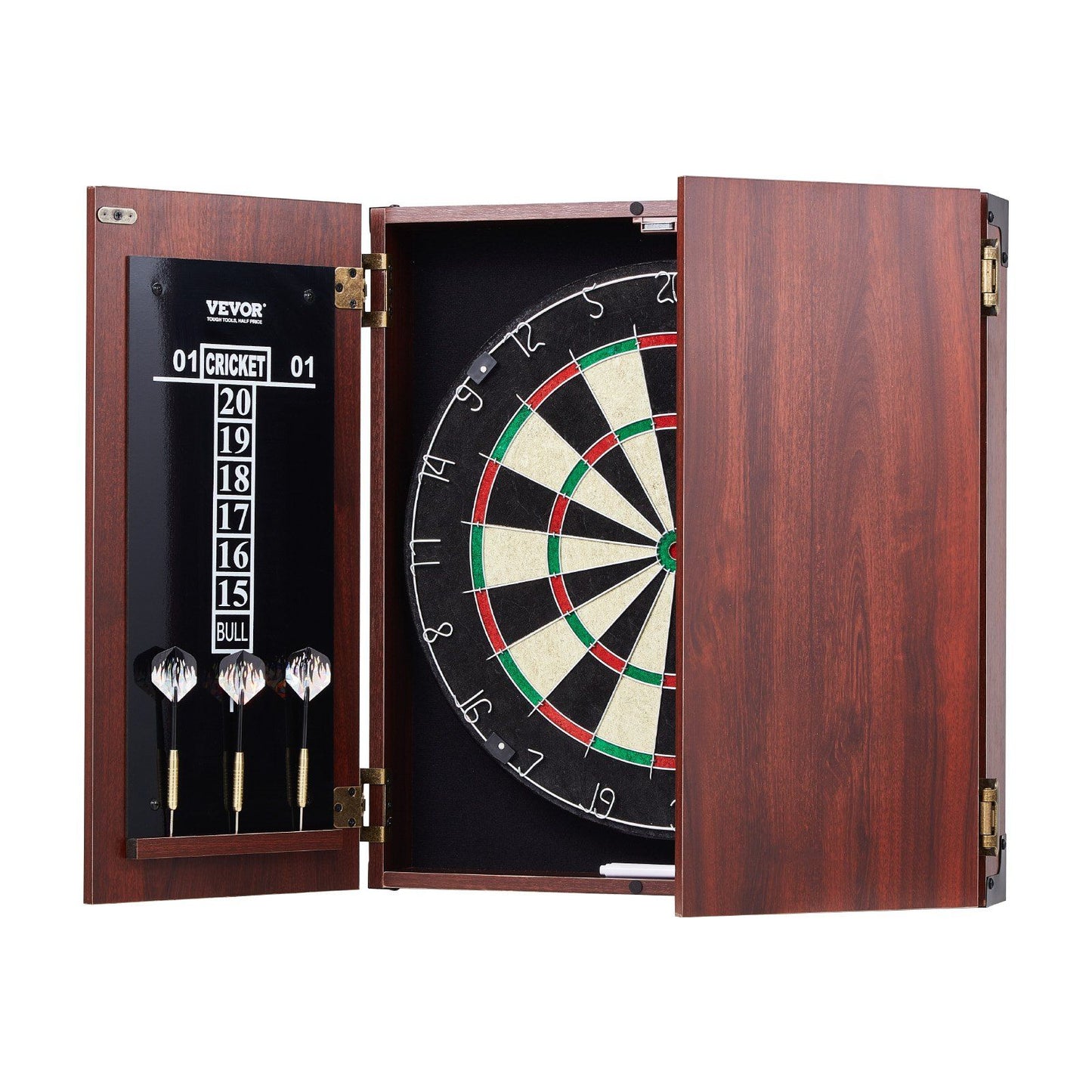 VEVOR Dartboard and Cabinet Set Official Size Complete Accessory Steel Tip Dart