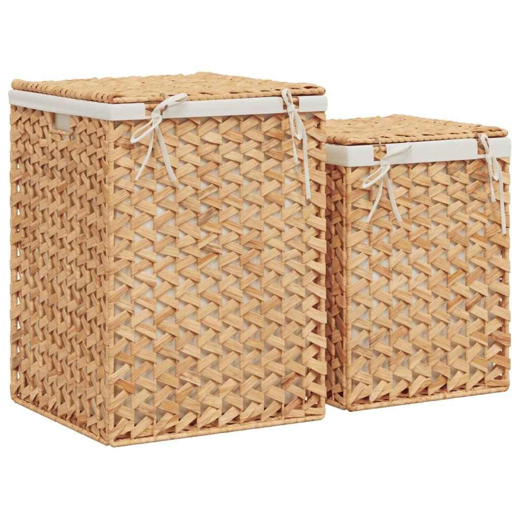 Laundry Baskets 2 pcs Water Hyacinth