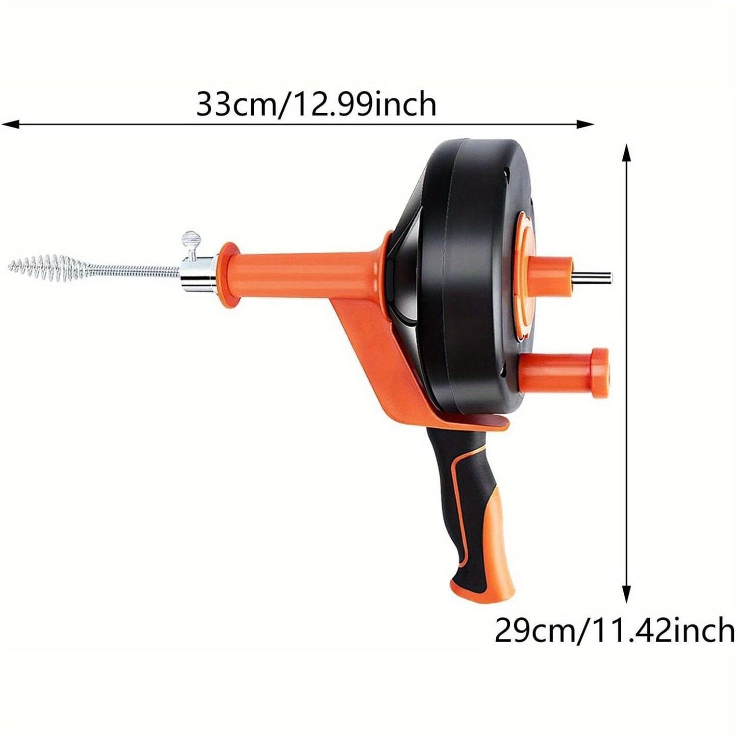 Drain Auger, Clog Remover with Drill Adapter, 25 Feet Flexible Plumbing Snake Use Manually or Powered for Kitchen, Bathrom and Shower Sink, Comes with Gloves(Orange)